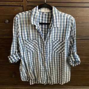 Plaid Button Up Blouse